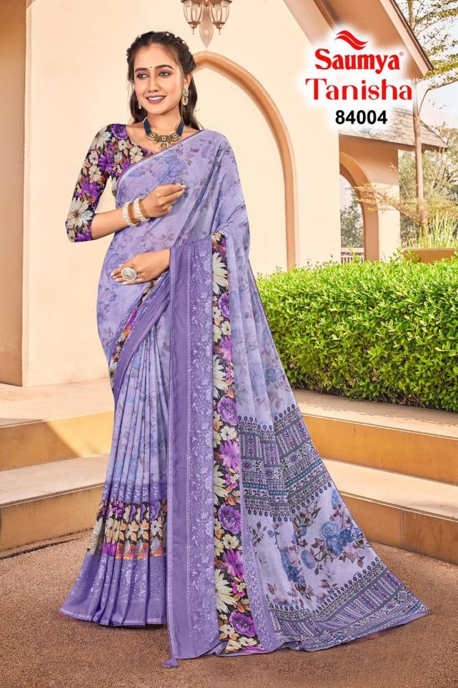 Tanisha By Saumya Printed Weightless Saree Suppliers In India