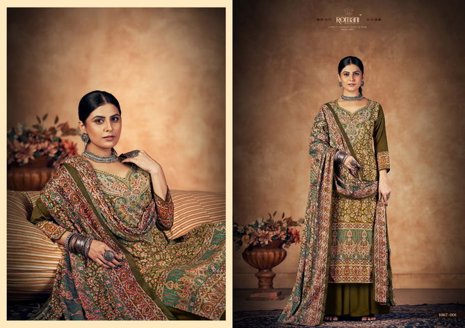 Kashmiri Kali By Romani Pashmina Dress Material Catalog