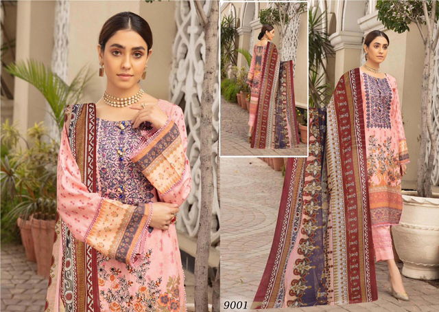 Sana Safinaz Luxury Lawn Collection 9 Latest Fancy Designer Casual Wear Cotton Printed Karachi Dress Materials Collection
