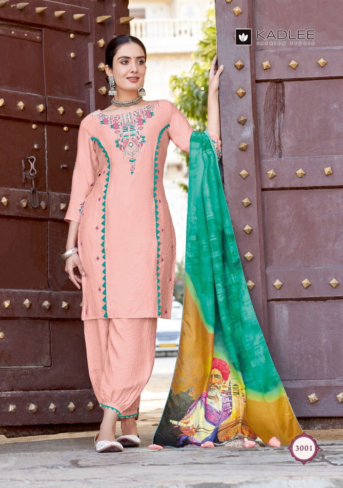 Kanchi By Kadlee Viscose Embroidery Kurti With Bottom Dupatta Wholesale Clothing Distributors In India