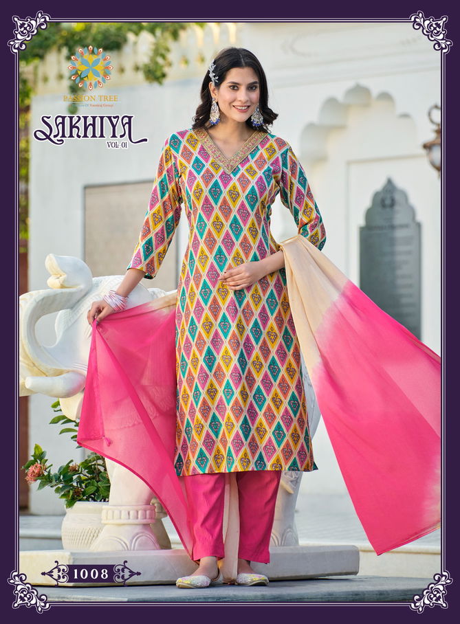 Sakhiya Vol1 By Passion Tree 1001 To 1008 Kurti wholesale price in Surat