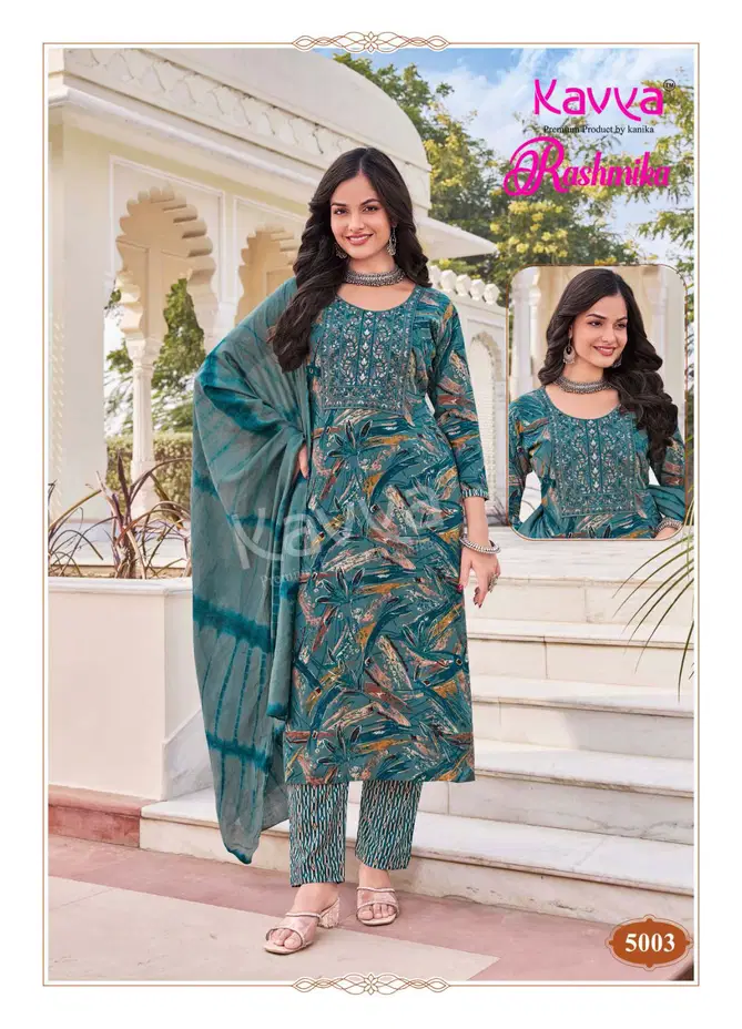 Rashmika Vol 5 By Kavya Rayon Foil Printed Kurti With Bottom Dupatta Orders In India