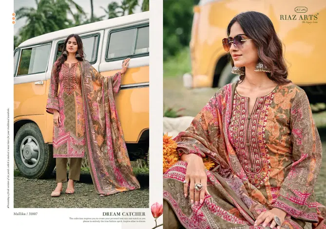 Mallika By Riaz Arts Karachi Lawn Digital Printed Dress Material Orders In India