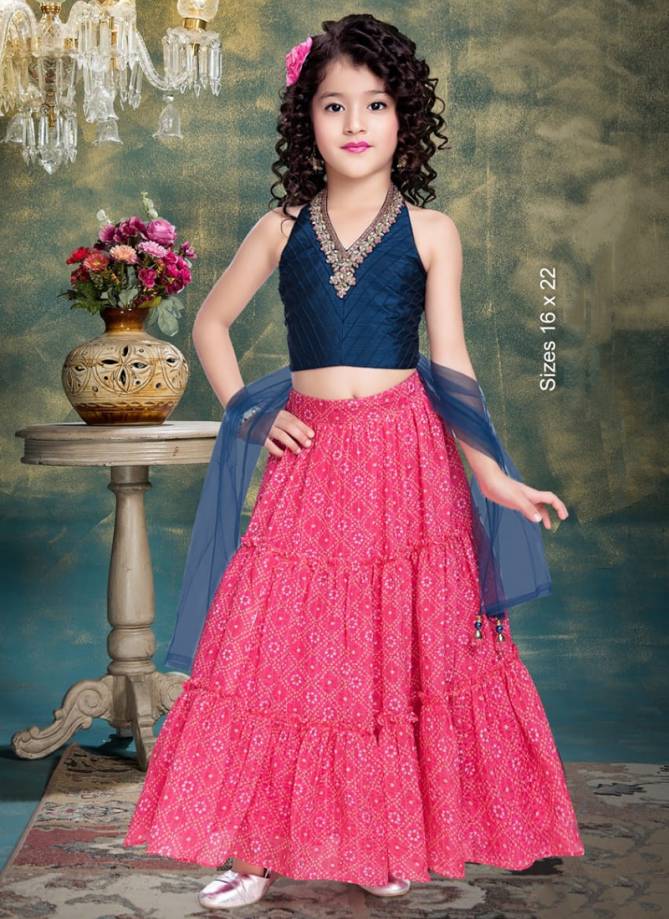7768 Party Wear Rayon Printed Kids Lehenga Collection