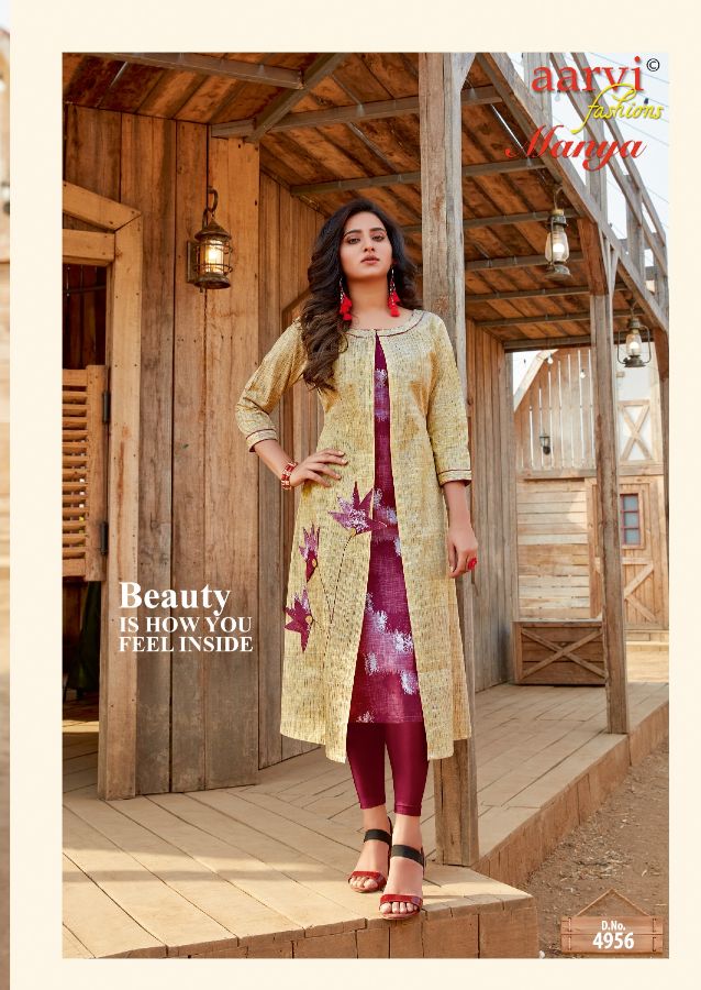 Aarvi Manya 24 Latest Fancy Designer Ethnic Wear Luxury Pure Rayon Cotton Kurtis Collection
