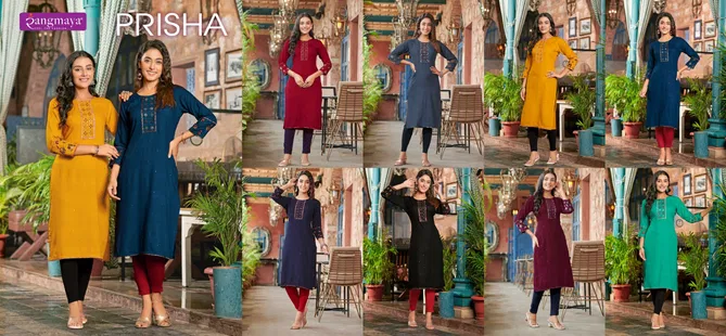 Prisha By Rangmaya Rayon Designer Wholesale Kurtis Suppliers In Mumbai