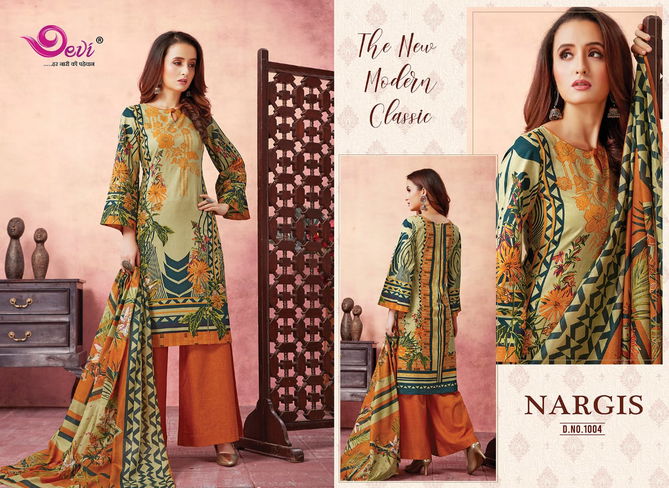 Devi Nargis Latest Casual Wear Pure Cotton Printed Dress Material Collection