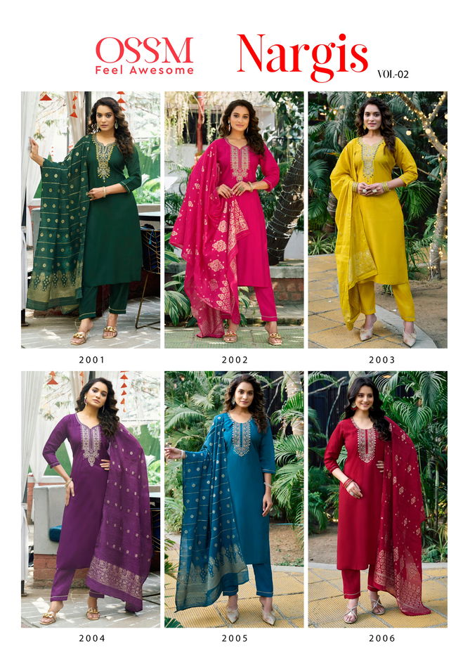 Nargis Vol 2 By Ossm Viscose Designer Kurti With Bottom Dupatta Suppliers In India