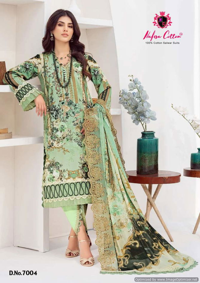 Safina Vol 7 By Nafisa Designer Karachi Cotton Dress Material Wholesale Market In Surat