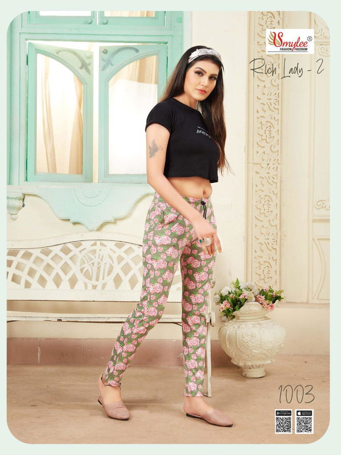 Smylee Rich Lady 2 Latest Fancy Sinker Hosiery Night Suits Collection
