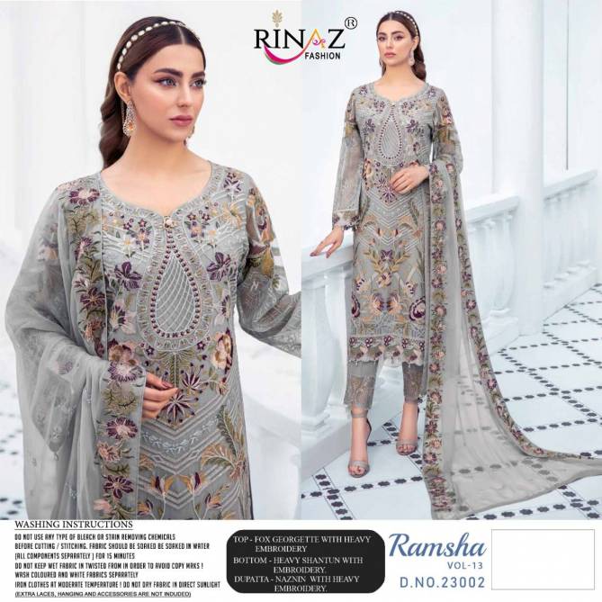 Rinaz Ramsha 13 Nx Heavy Festive Wear Georgette Pakistani Salwar Kameez