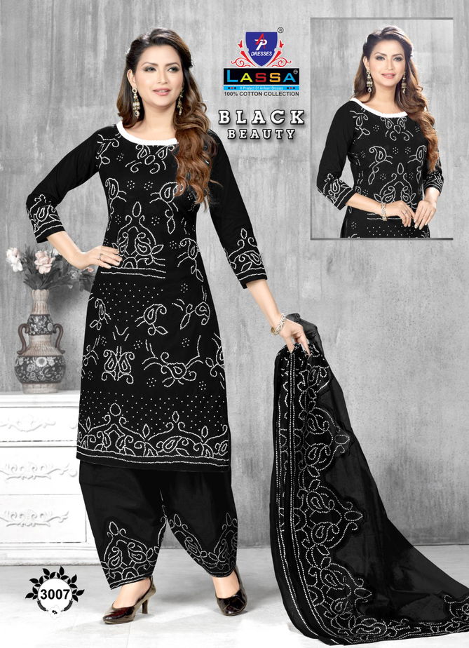 Arihant Lassa Black Beauty Printed Cotton Fancy Casual Wear Dress Material Collection
