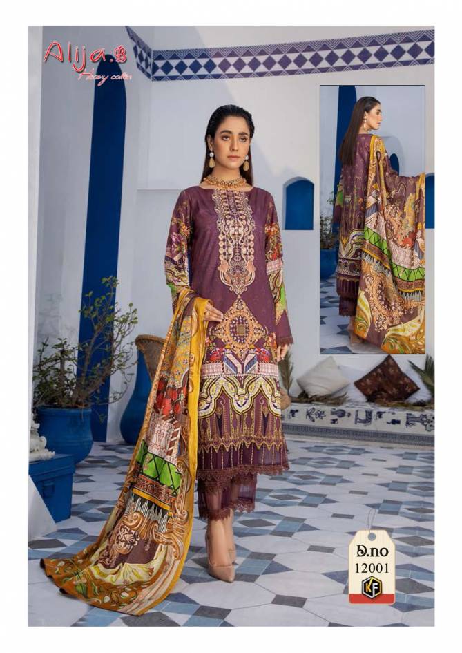 Keval Alija B 12Latest Casual Wear Designer Printed Karachi Cotton Dress Material
