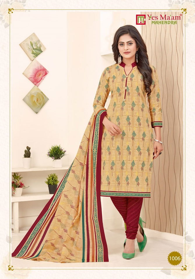 Yes Mam Mahendra Regular Wear Cotton Printed Designer Dress Material Collection
