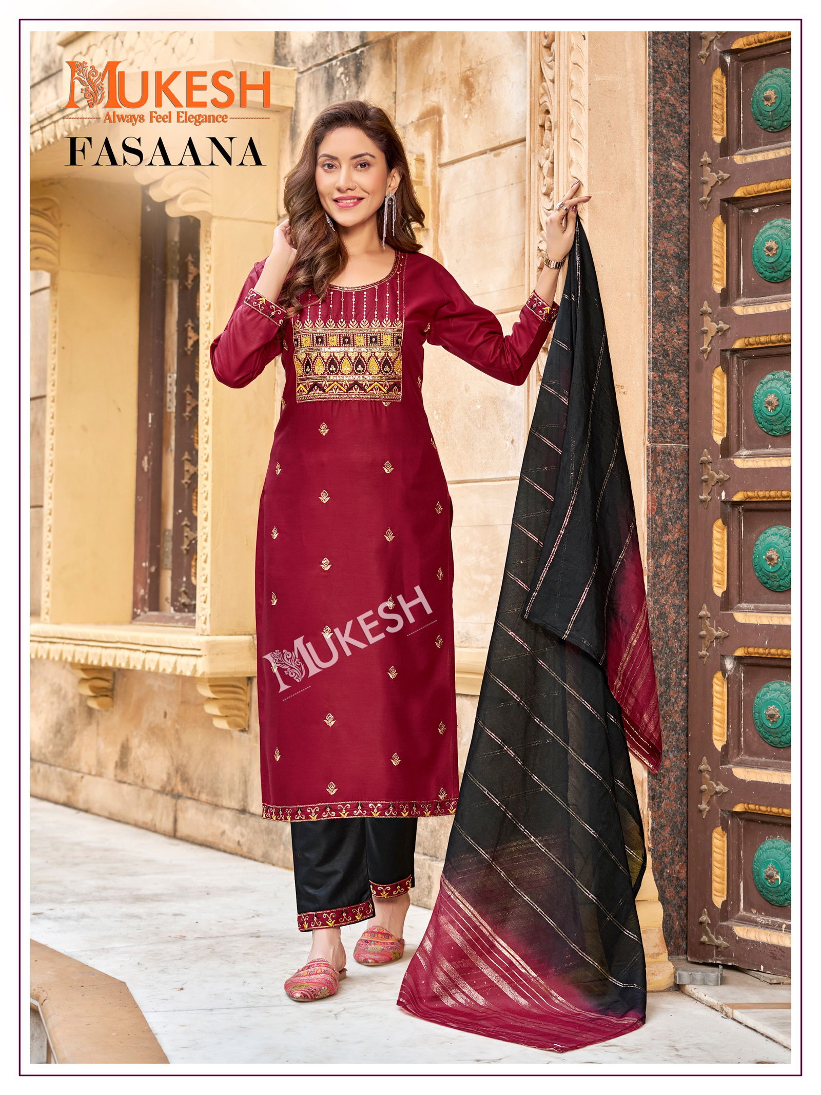 Fasaana By Banwery Rayon Embroidery Kurti With Bottom Dupatta Suppliers In India