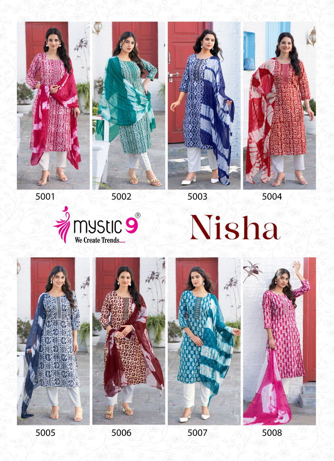 Nisha Vol 5 By Mystic 9 Cotton Dobby Kurti With Bottom Dupatta Orders In India