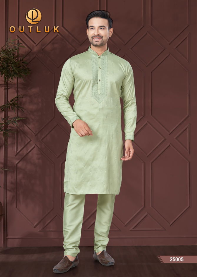 Outluk Wedding Collection Vol 25 Silk Mens Kurta Pajama Wholesale Online