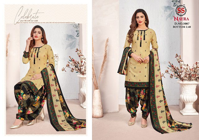 Nayra 5 Latest Fancy Designer Heavy Casual Regular Wear cotton Printed Panjabi Dress Materials Collection
