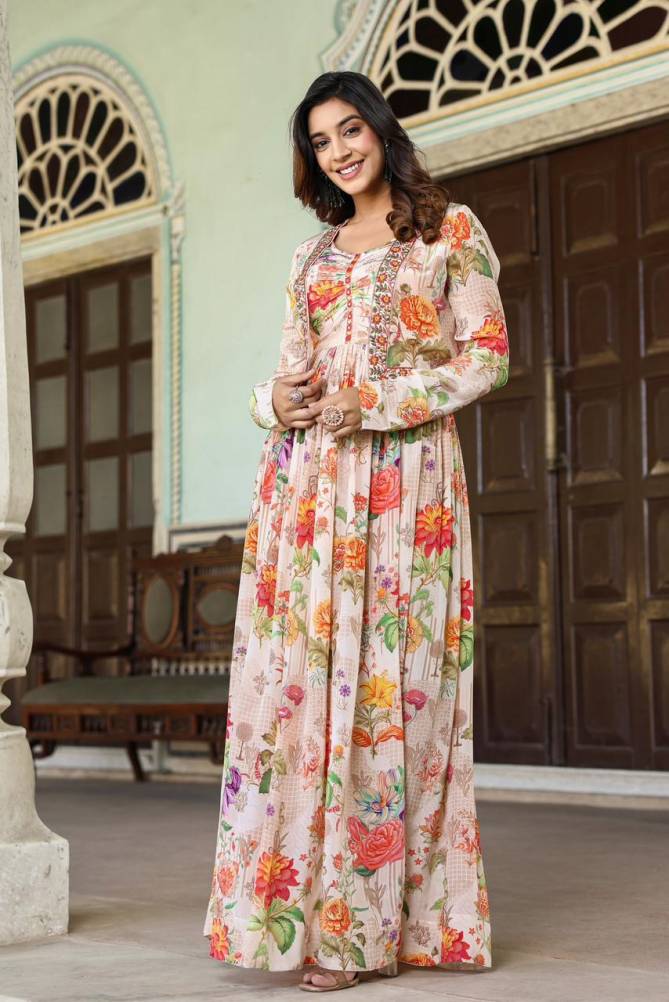Pure Natural Crepe Gown With Kotee Catalog