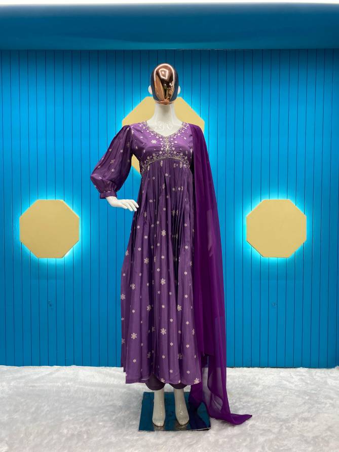 LG 1838 Alia Cut Designer Chinon Readymade Suits Wholesale Suppliers In Mumbai