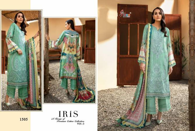 Shree Iris 3 Pure Jam Cotton print And embroidery Work  patch Top With Dupatta And Bottom Pakistani Salwar Suits Collection