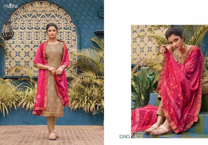 MAISHA NAFIZA Fancy Festive Wear Pure dola Jacquard Buti  with Embroidery And Hand Work Top With Digital Print Dupatta Collection