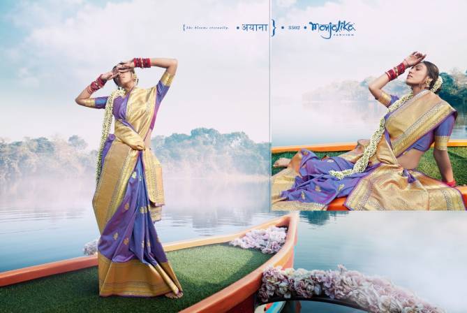 monjolika mukunda exclusive latest fancy festive wear designeg banarasi silk saree collection