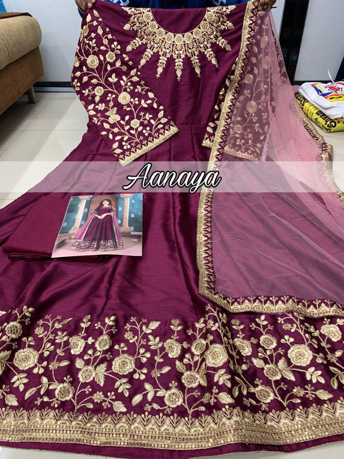 Aanaya Vol 111 By twisha Silk Gown With Bottom Dupatta Catalog