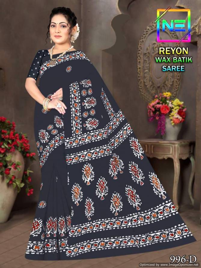 Rayon Wax Batik By Nemi Daily Wear Rayon Cotton Sarees Wholesalers In Delhi