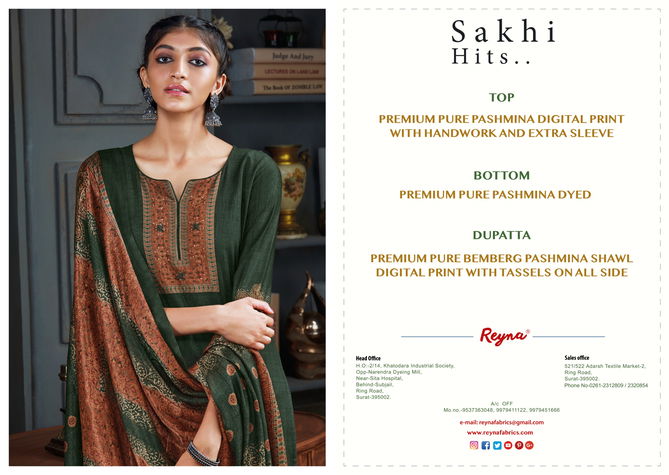 Sakhi Hits By Reyna Pashmina Printed Dress Material Online Wholesale