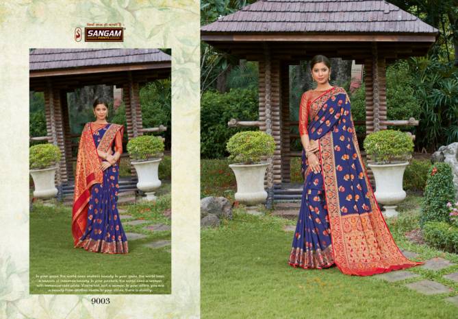 Sangam Kalinaa Silk Latest Fancy Designer Festive Wear Banarasi Silk Sarees Collection
