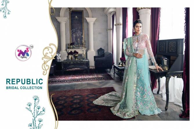 M3 Republic Bridal Coll Premium Fancy Festive Wear Heavy Net Butterfly Net Embroidered Salwar Suit Collection

