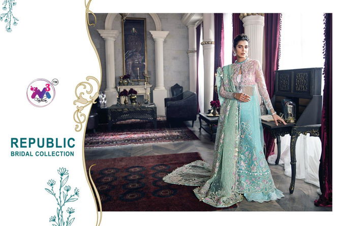 M3 Republic Bridal Coll Premium Fancy Festive Wear Heavy Net Butterfly Net Embroidered Salwar Suit Collection
