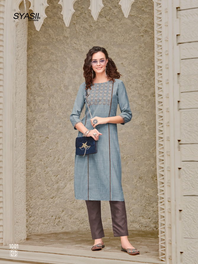 Syasii Unique New Designer Regular Wear VIscose  Embroidery Kurti Collection