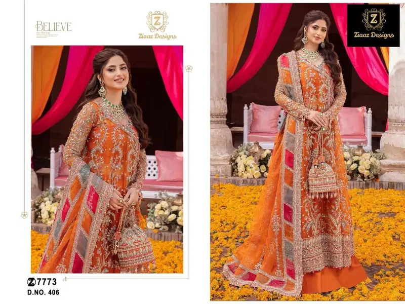 Ziaaz Designs 406 Salwar Suits wholesale market in Surat with price