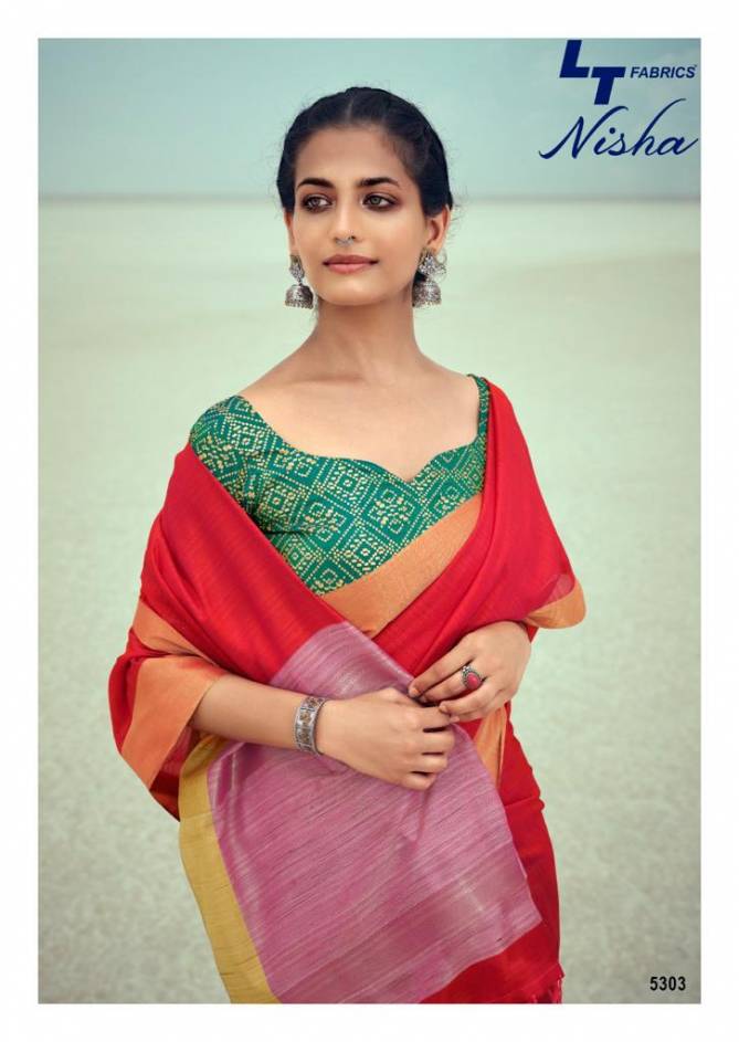 Lt Nisha Fancy Wear Handloom Silk Fancy Party Wear Latest Saree Collection
