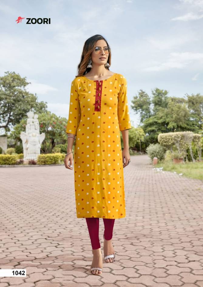 Zoori Akshara 5 Latest fancy Regular Wear Rayon Printed Kurtis Collection