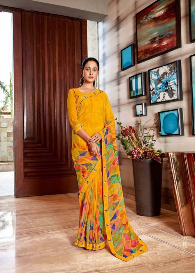 Laxmina Jodha Georgette Regular Wear Printed Latest Saree Collection
