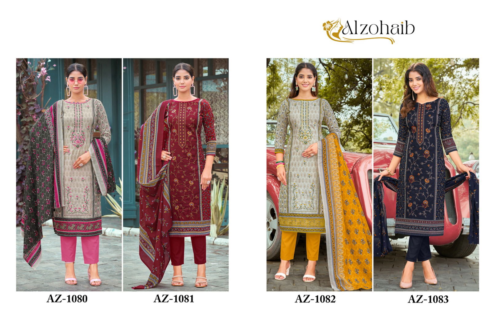 Alzohaib Az 1080 To 1083 Cotton Pakistani Suits Wholesale Shop In Surat
