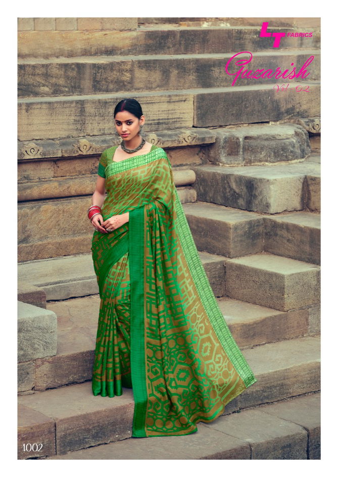 Lt Guzarish 2 Latest Fancy Designer Festive Wear Brasso Printed Sarees Collection