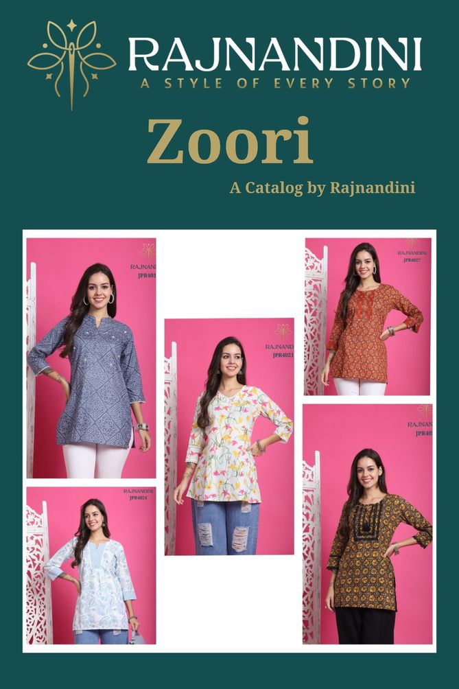 Zoori By Rajnandini Pure Cotton Printed Ladies Top Wholesale Market In Surat