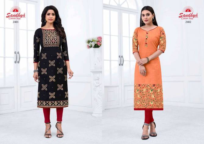 Sandhya Kalakruti 24 Fancy Ethnic Wear Printed Designer Kurti Collection