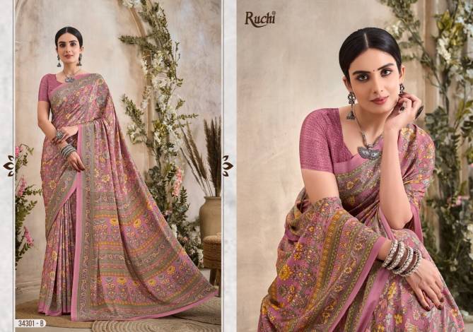 Vivanta Silk 36 By Ruchi Silk Crepe Printed Wholesale Sarees In India