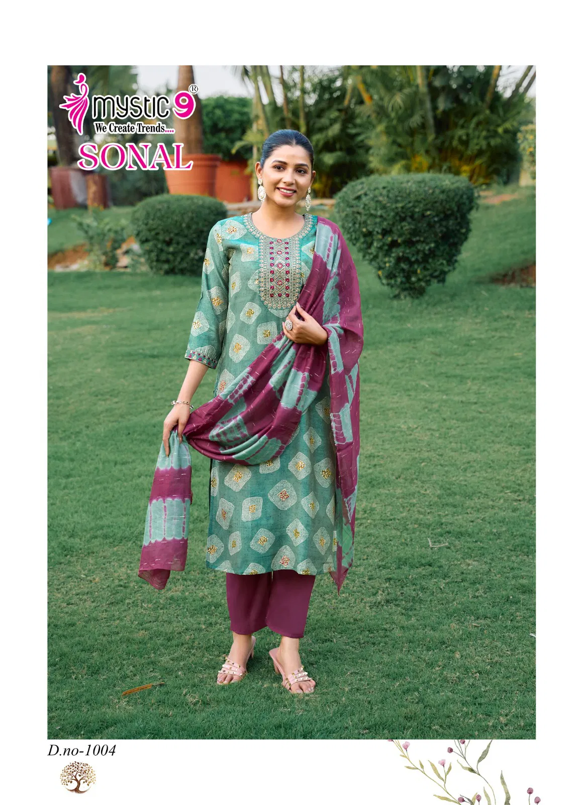 Sonal Vol 1 By Mystic 9 Roman Silk Kurti With Bottom Dupatta Wholesale Online