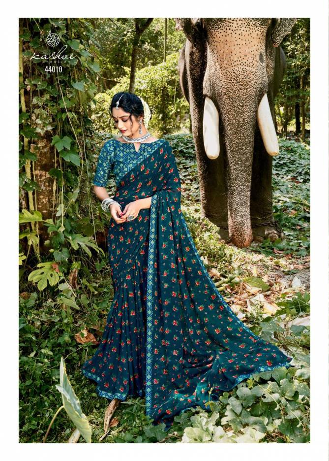 Kashvi Purva Silk Latest fancy Designer Casual Wear Printed Saree Collection
