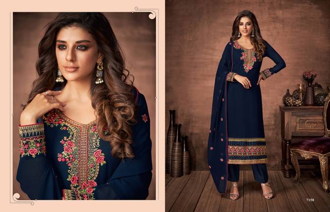 Nazakat 1 Latest Collection Heavy Faux Georgette Embroidered Salwar Suits With Embroidery Work Dupatta 
