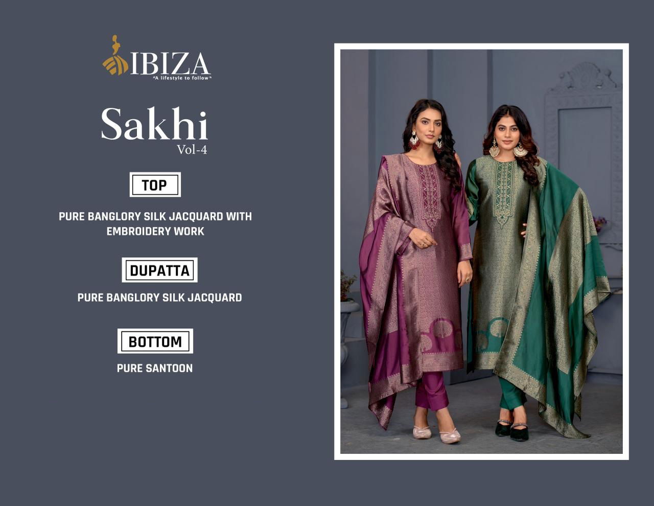 Sakhi Vol 4 By Ibiza Banglory Silk Embroidery Salwar Kameez Suppliers In India