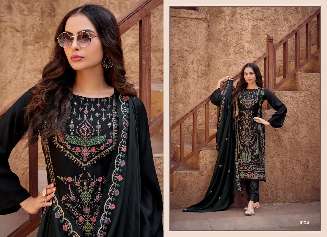 Kainat By Saffron Viscose Embroidery Salwar Kameez Suppliers In India