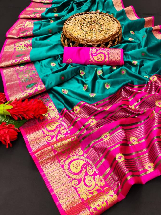Korvai Kanjivaram Zari Silk Festive Wear Designer Saree Collection