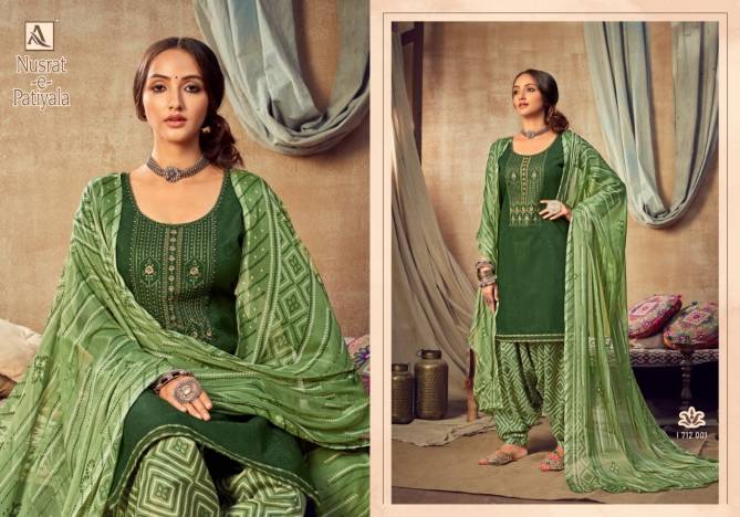 Alok Nusrat E Patiyala 7 Latest Fancy Designer Casual Wear Jam Cotton Keavy Punjabi Style Patiala Dress Material Collection

